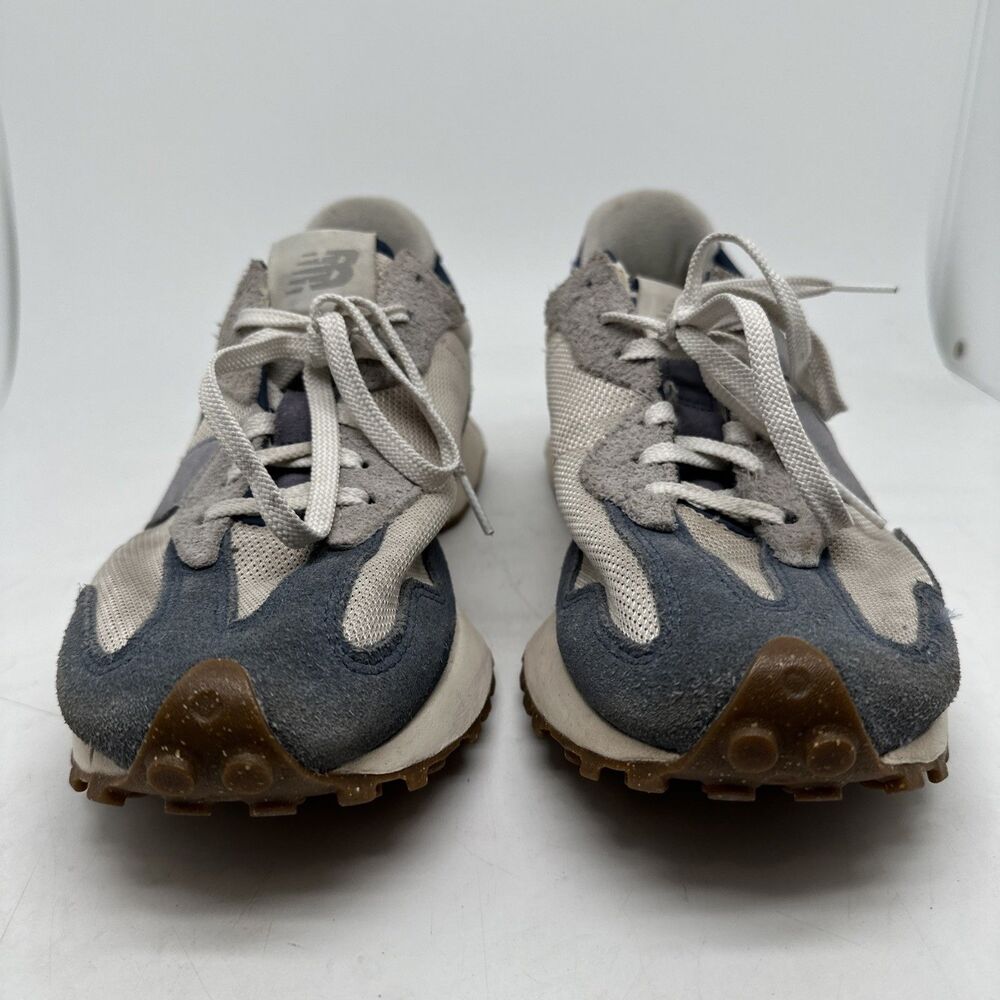 New Balance 327 Navy Blue Beige Suede Retro Low Running Shoes Sneakers Men Sz 10 - Picture 6 of 16